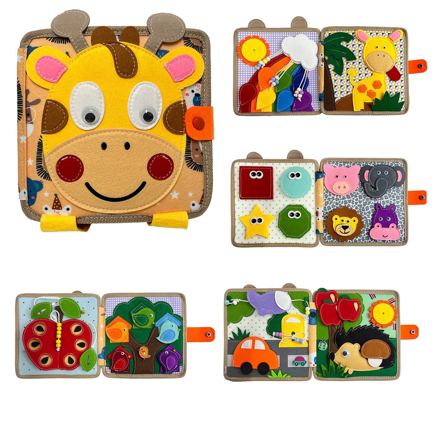 ספר בד מונטסורי לפיתוח מיומנויות - צעצוע חינוכי איכותי לגיל הרך 🎨