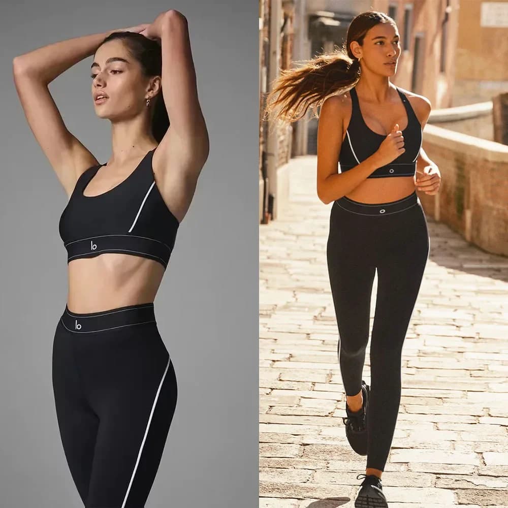 סט יוגה מושלם - מכנסיים גבוהים, חזיית ספורט, טופ קצר ושורטס!